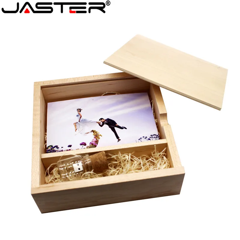 Флэш-накопитель JASTER 180*180*60 мм фотоальбом деревянный USB + коробка usb флэш-накопитель