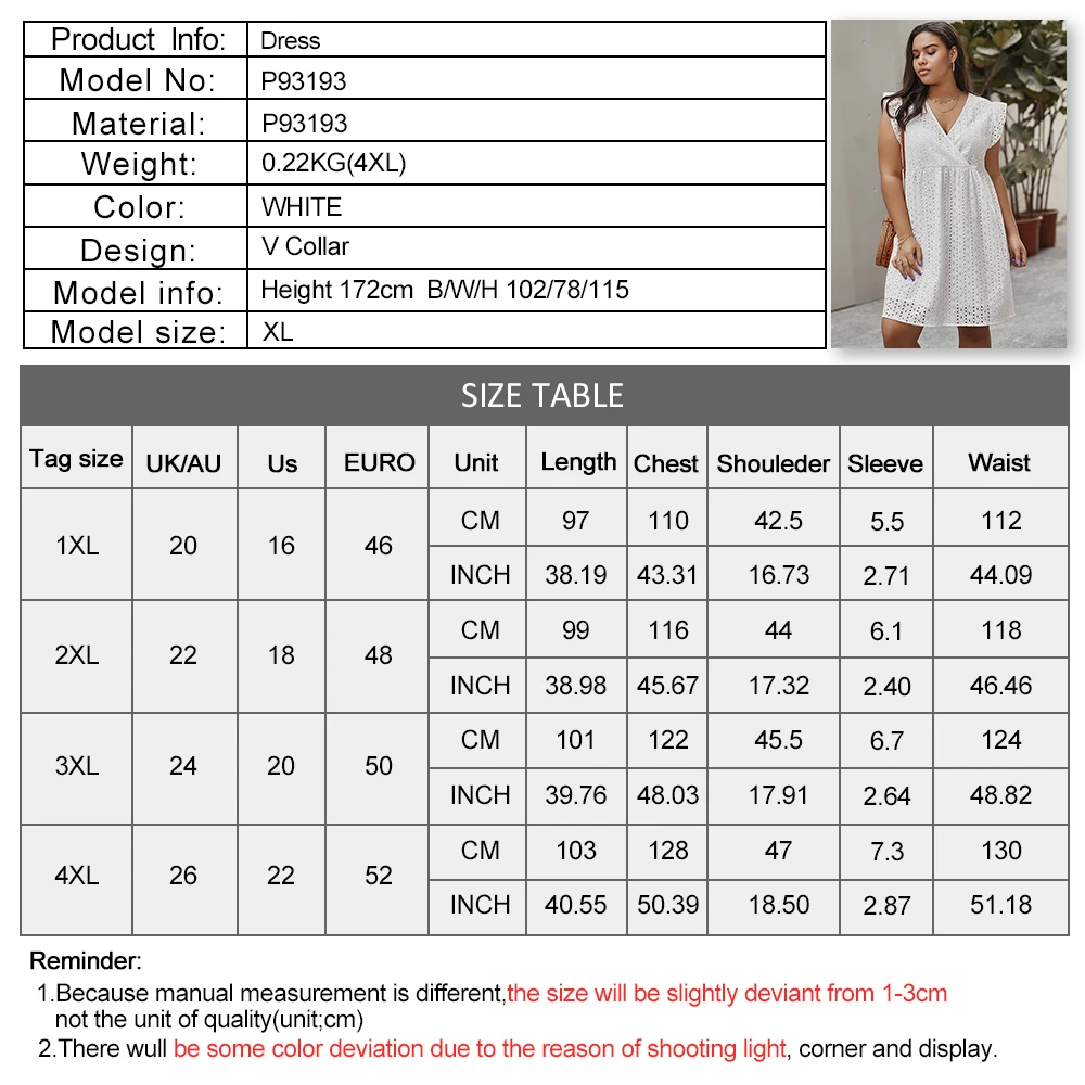 

Summer 2020 Plus Size Women's Sleeveless Dress Sexy V-neck Hollow Design Elegant Beach Dress White College Party Mini Dress 4XL