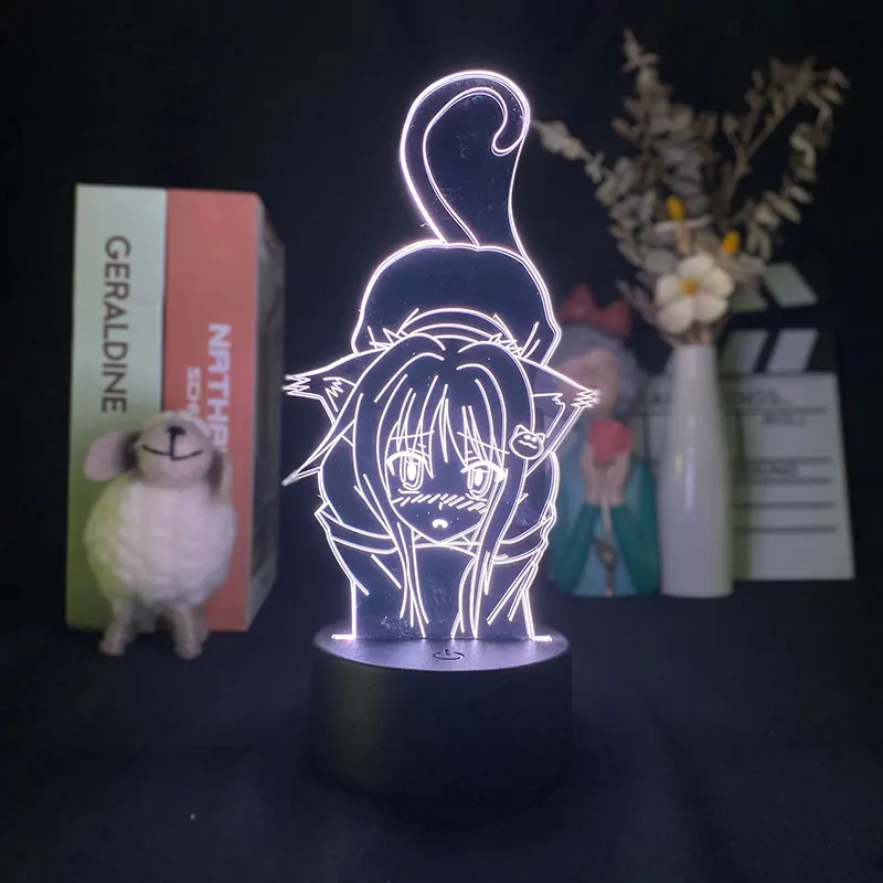 

3D ночной Светильник будильник база светильник лучший подарок средней школы DxD Shirone Toujou короткая футболка с героями из японского аниме «ламп...