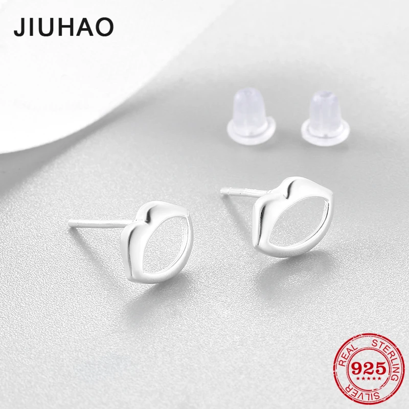 Аутентичные 925 стерлингового серебра поцелуй губы маленькие шпильки серьги для