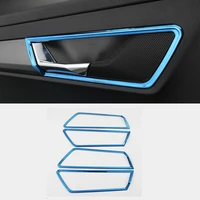 car interior door handle handrail trim frame cover bezel stickers decoration styling 4pcsset for skoda karoq 2017 2018