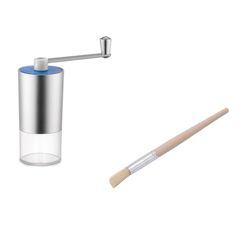 

2-Piece Coffee Grinder Hand-Cranked Coffee Machine Coffee Grinder with Grinder Cleaning Brush
