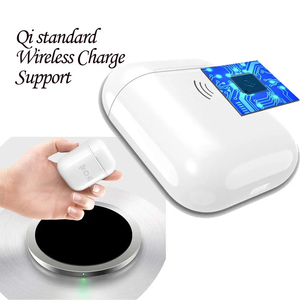 Стандартный беспроводной чехол для зарядки Airpods QI Airpods, чехол для беспроводного зарядного устройства, совместимый с любым беспроводным зарядным устройством