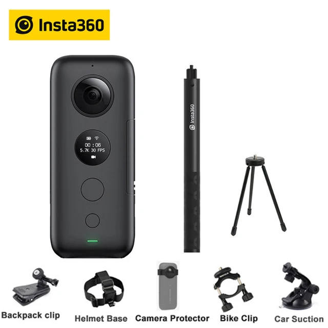add tripod n stick Insta360 One X Экшн-камера VR 360 панорамная камера для iPhone x xs Android 5,7 K видео 18MP невидимая селфи-палка Insta 360 - Цветной: add tripod n stick