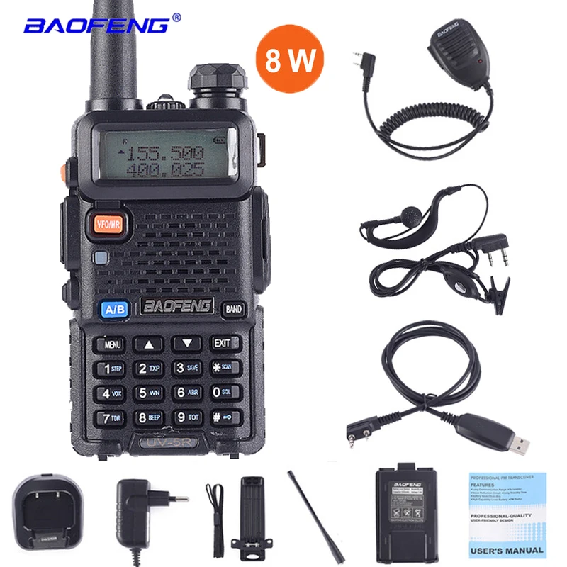 BaoFeng UV 5R портативная рация с подкладкой cb радио Обновление версии baofeng uv5r 128CH 8W VHF UHF