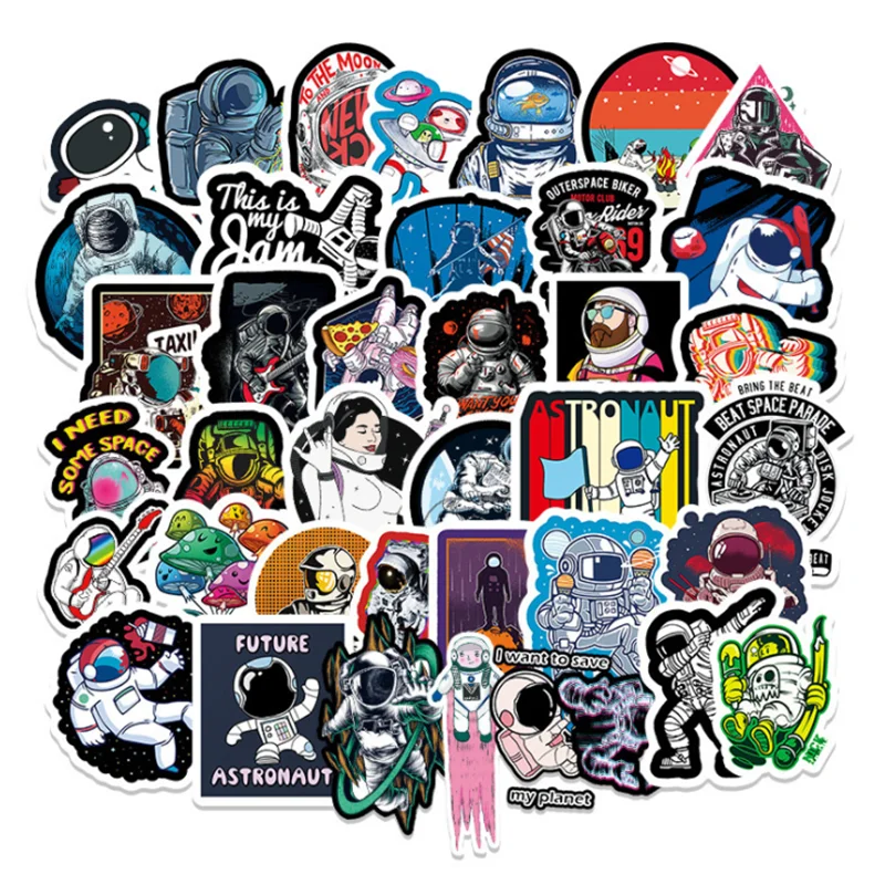 

10/30/50PCS Cartoon Starry Sky Space Astronaut Graffiti Sticker Notebook Suitcase Guitar Decoration Toy Wholesale