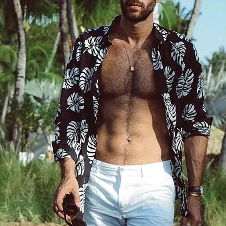 

Новинка; Лидер продаж; Мужская черная рубашка в виде кленового листа, детское платье с длинным рукавом с принтом с длинными рукавами для отд...