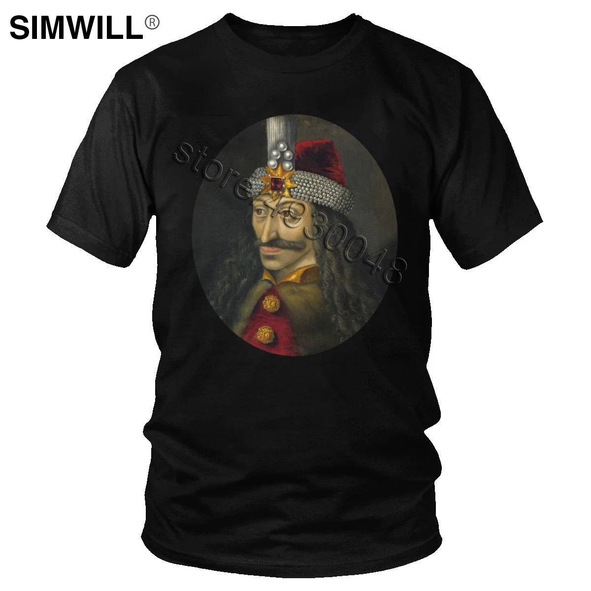 Ретро Влад Цепеш футболки Для мужчин печати рубашка с короткими рукавами