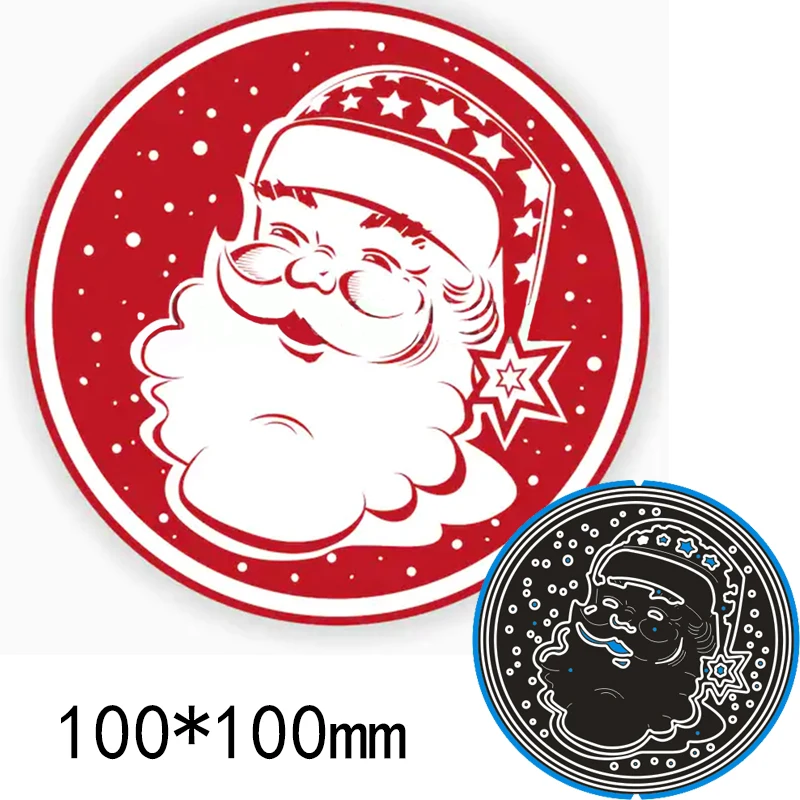 Металлический Трафаретный вырубной штамп Санта Клаус круг новый для украшения