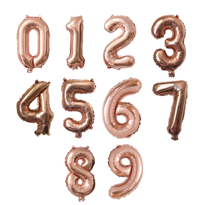 Chicinlife Rosegold 0-9 цифры шар с днем рождения сердце шар взрослых юбилей 1st украшения для свадьбы и дня рождения поставки