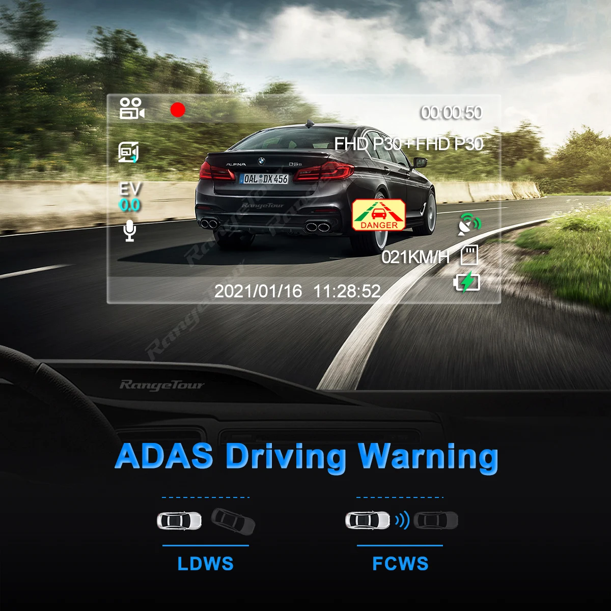 $76.83 Car DVR Camera 4K 2160P Build In GPS WiFi ADAS Dash Cam Front and Rear Both 1080P Driving Recorder Motion Detection 24H Parking