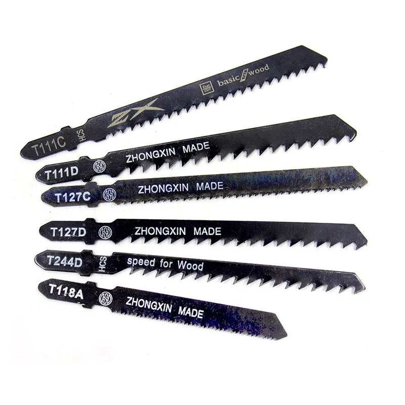 

5pcs/set HCS 6T Jig Saw Blades T244D/T344D for Fast Cutting Straight Cutting 4 Mm Teeth Length Jigsaw Blades 100*1.2mm Saw Blade