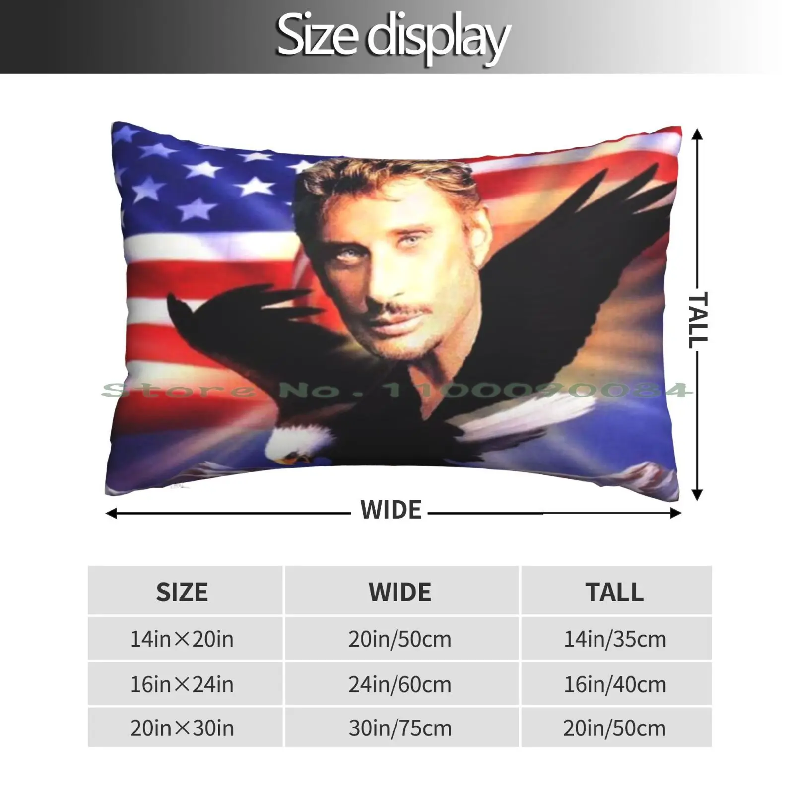 Чехол-наволочка с изображением Джонни Us Размеры 20x30 размеры 50*75 для дивана