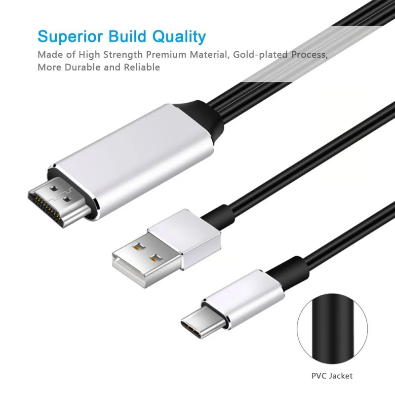 4K HD Clear Type C к HDMI кабель USB зарядное устройство преобразователь сигнала HDTV AV ТВ