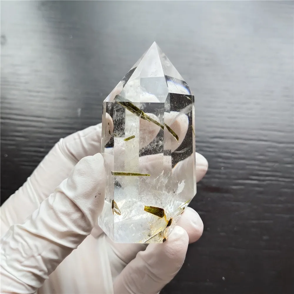 Рутиловая кварцевая палочка рутилированные кристаллы точечные волосы