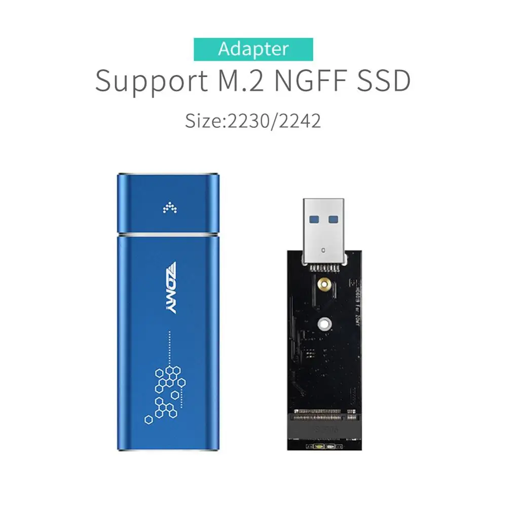 Переходник Zomy M.2 SATA NGFF в USB 3 0 чехол для SSD внешнего жесткого диска Твердотельный