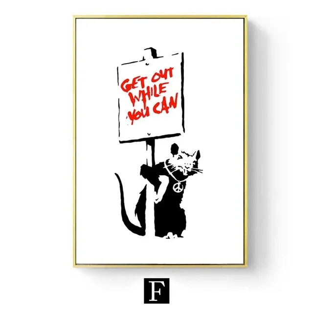 

Banksy Graffiti Art Pictures Abstract Canvas Painting Black White Wall Art Posters And Prints Modern Living Room Home Decor