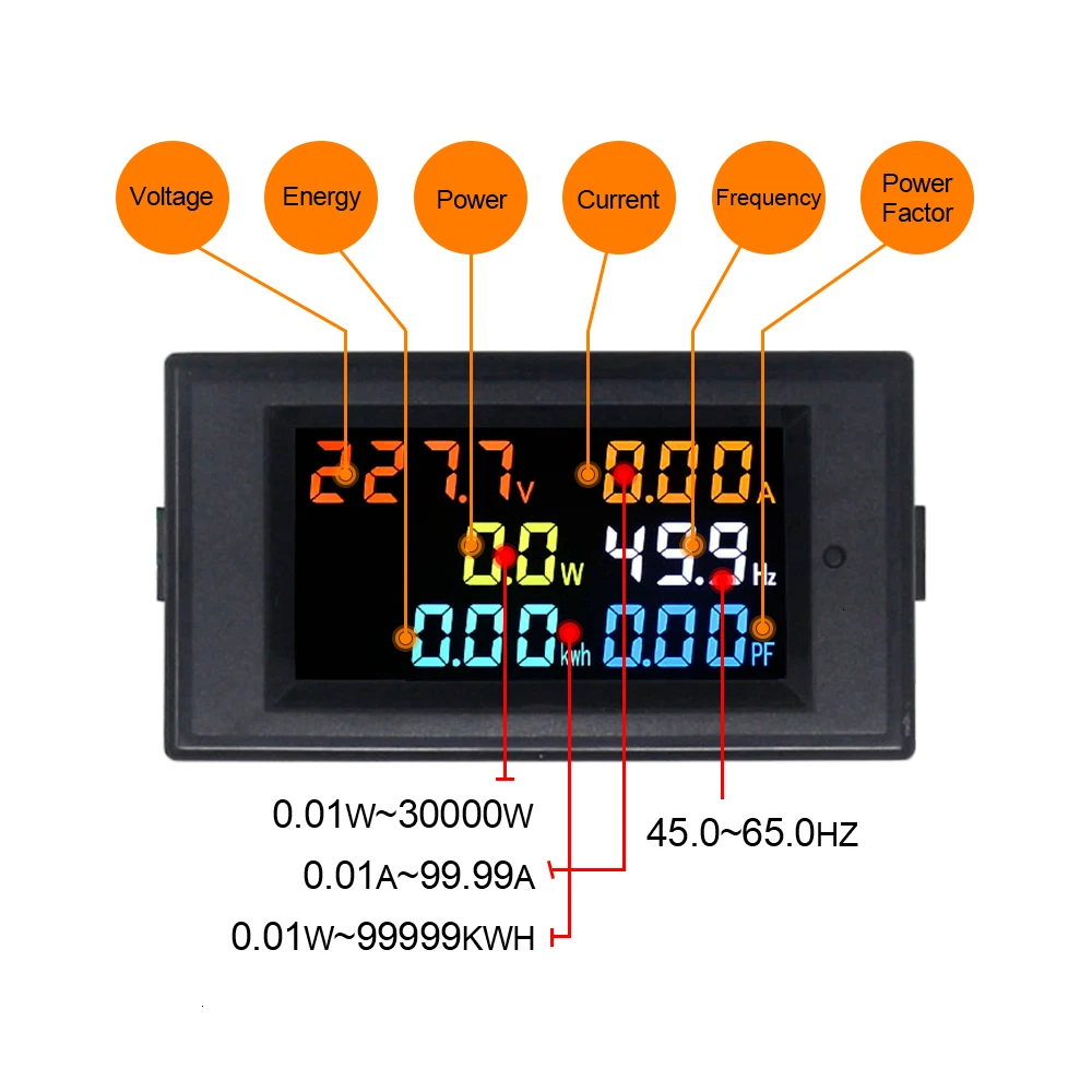 Вольтметр переменного тока амперметр измеритель мощности 80 0 300 в перем. Тока/200 450