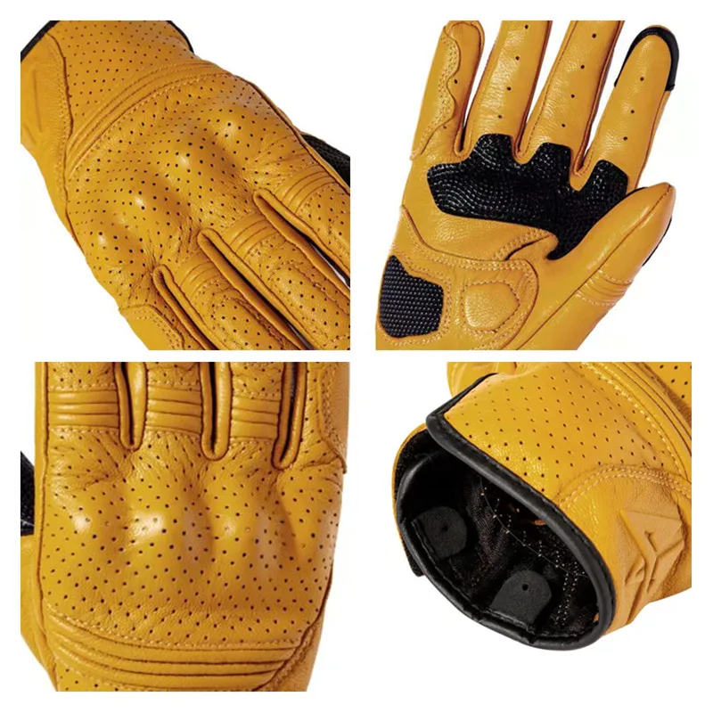 Перчатки для мотоциклистов из кожи с сенсорным экраном дышащие мотокросса