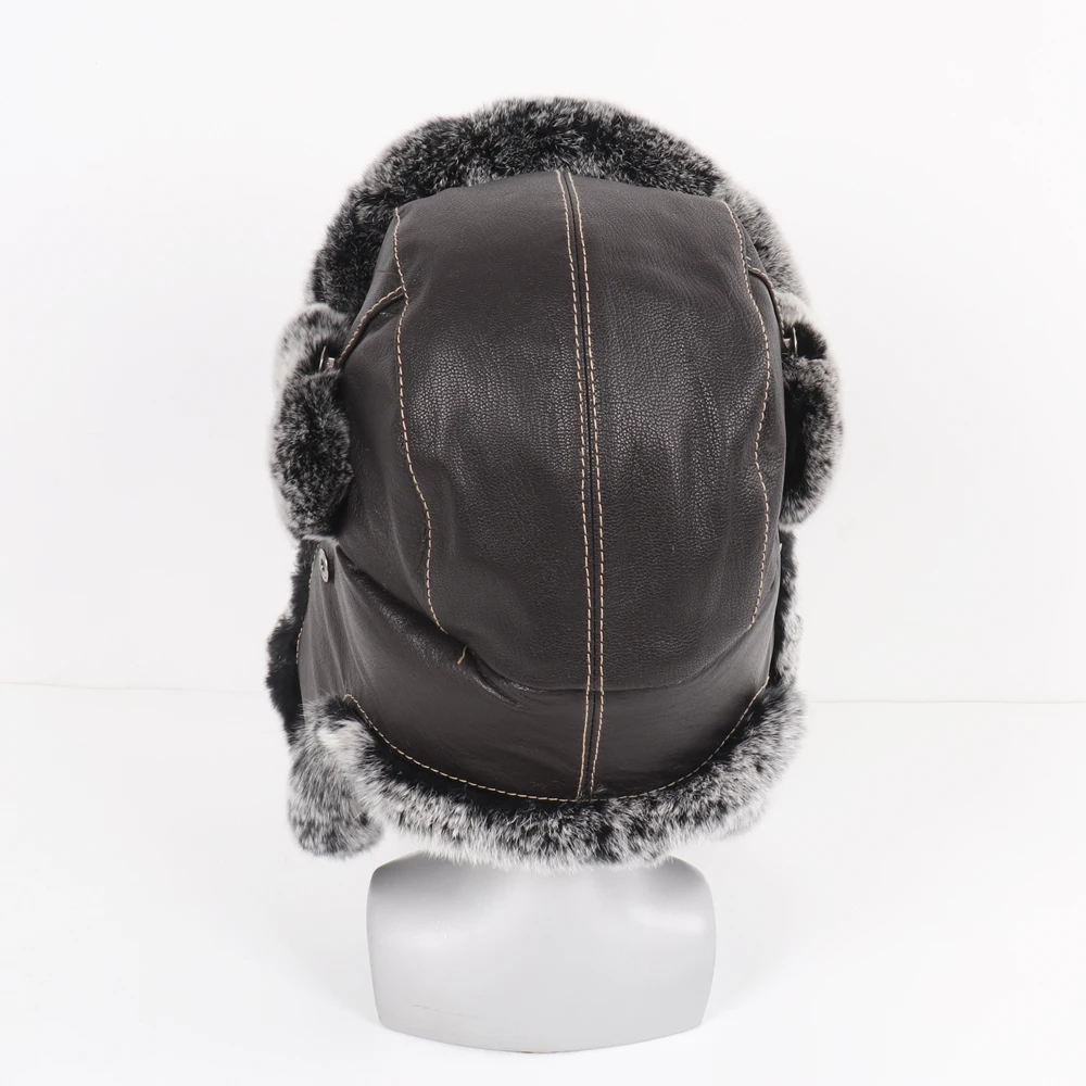 Новое поступление мужская 100% из натурального кроличьего меха шапки-ушанки