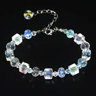 Женские браслеты с блестящими кристаллами, регулируемые ювелирные изделия для помолвки, 2020