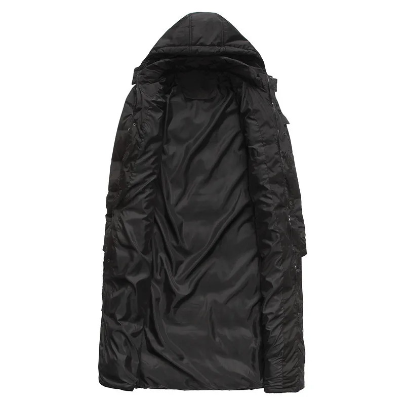 2020 Autumn Winter Black Men's Long Jacket Loose Parkas Men Warm Casual Parka Coat Long WaterProof Thickening Hat Jacket Parka