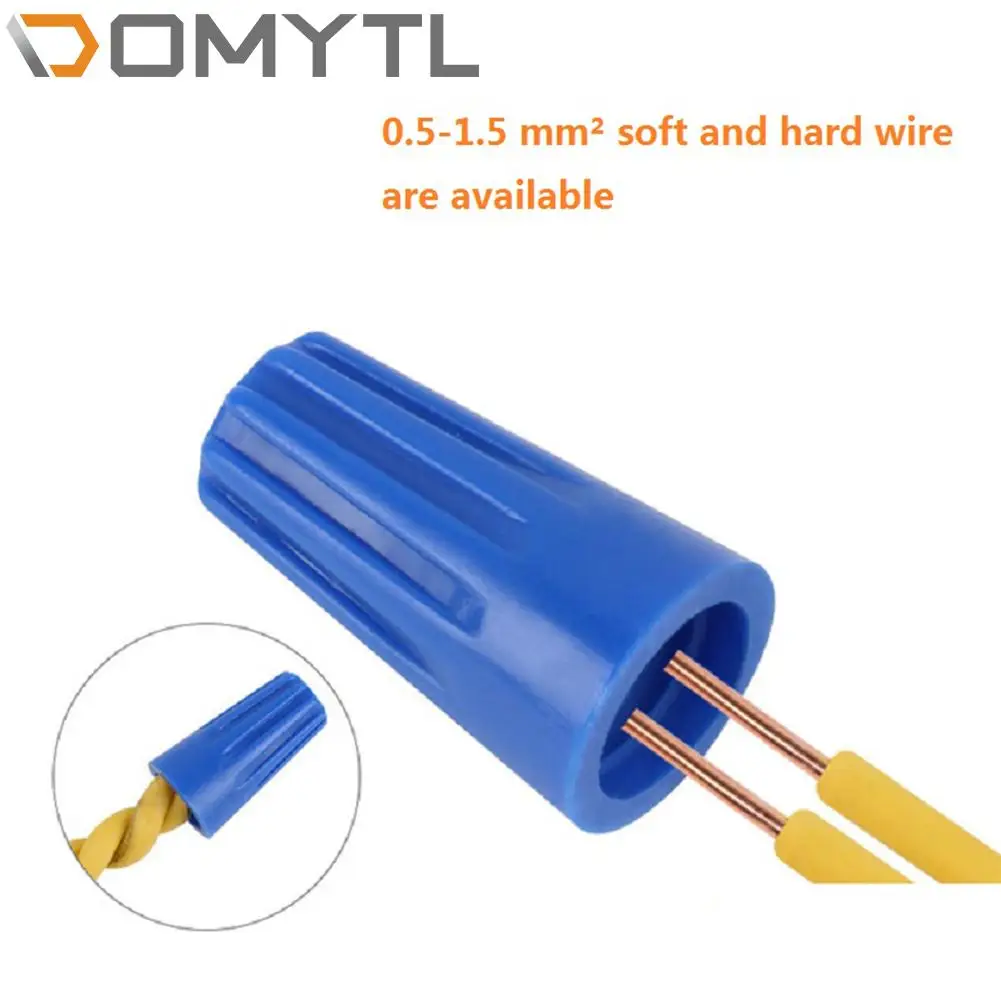 

100Pcs 0.75-1.5mm² Nylon Spring Screw Type Wiring Crimp Cap Electrician Repair