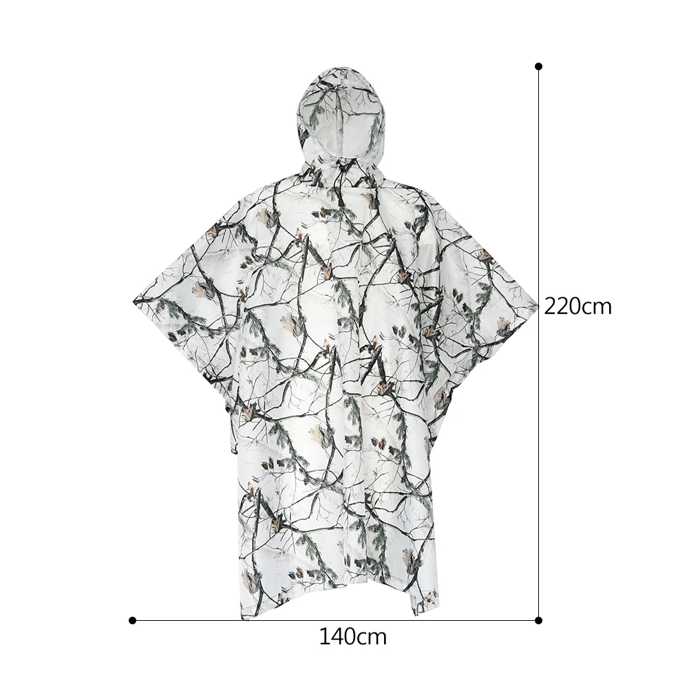 Камуфляжный дождевик водонепроницаемый с капюшоном пончо палатки для мужчин