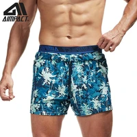 aimpact new mens swim shorts tropical surf beach board shorts linging linner double waistband workout running hybird shorts
