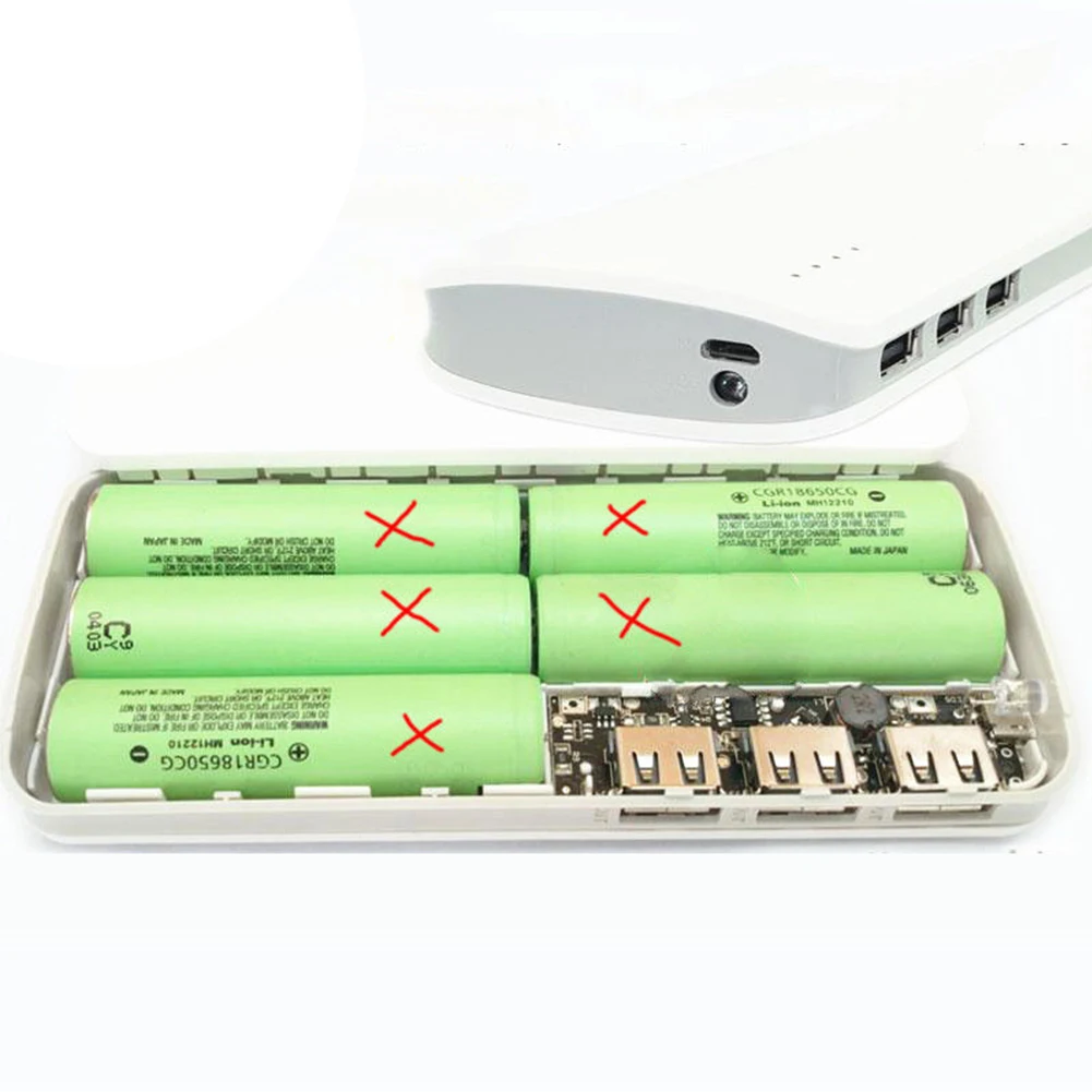 5 в 1 а 18650 3 USB порта защита цепи легкий пластиковый Аккумулятор Чехол для внешнего