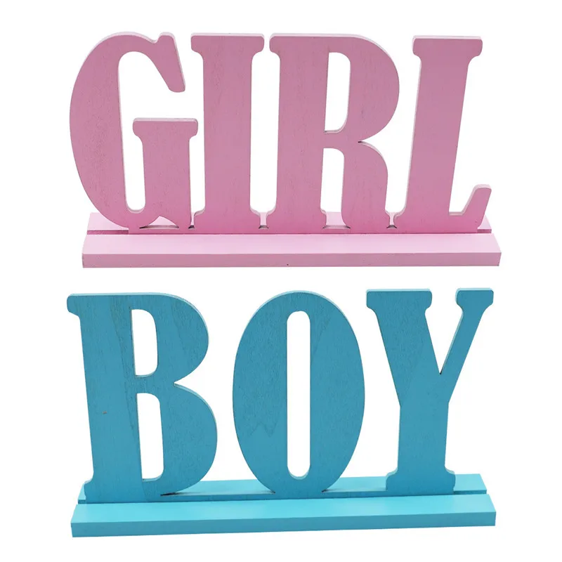 

Gender Reveal Table Party Decoration Boy or Girl Letter Wooden Signs Centerpieces Desktop for Baby Shower Gender Reveal Supplies