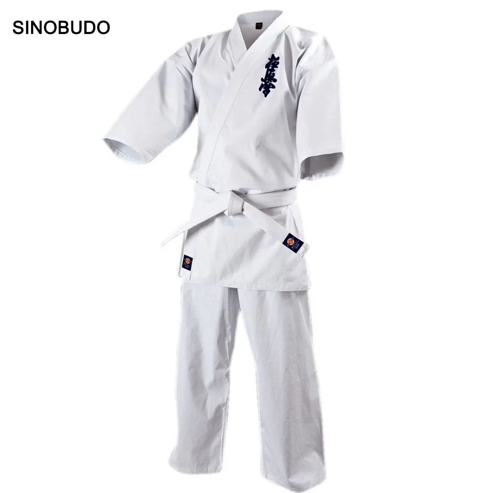 Высокое Качество Kyokushinkai Dobok 12 унц. 100% Хлопок Dogi Холст Каратэ Униформа Кимоно Gi