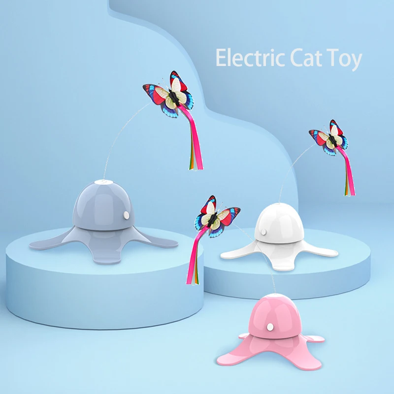 

Electric Rotating Colorful Butterfly Funny dog Cat Toys bird Pet Seat Scratch Toy For Cat Kitten dog cats intelligence trainning