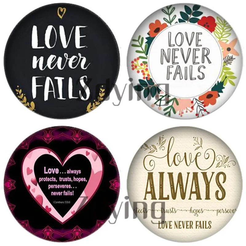 10 шт./партия любовь Библейские стихи письмо круглый стеклянный кабошон купол Demo