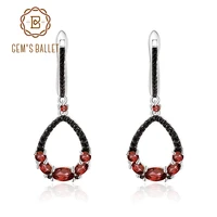 gems ballet natural red garnet drop earrings for women 925 sterling silver elegant dangle wedding jewelry 2020 new brincos