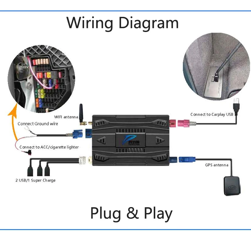 

Wireless CarPlay AI Box,PX6,Universal Android Car Multimedia Player,Plug and Play,Auto TV Box,Update via CarPlay