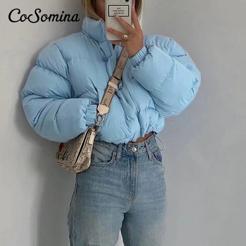 

Модные зимние женские парки CoSomina, плотное теплое пальто, Рождественская пузырьковая женская верхняя одежда, куртка, укороченные женские те...
