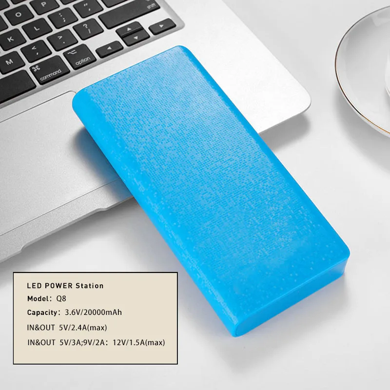 20000 мАч цифровой дисплей Powerbank корпус 8*18650 Батарейный блок DIY Micro Type-C USB мобильный