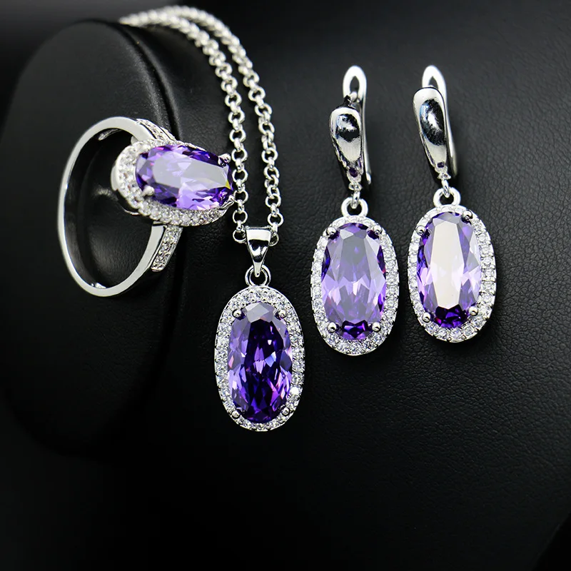 Женский комплект украшений Bague Ringen кольцо с камнями и сережками из серебра 925
