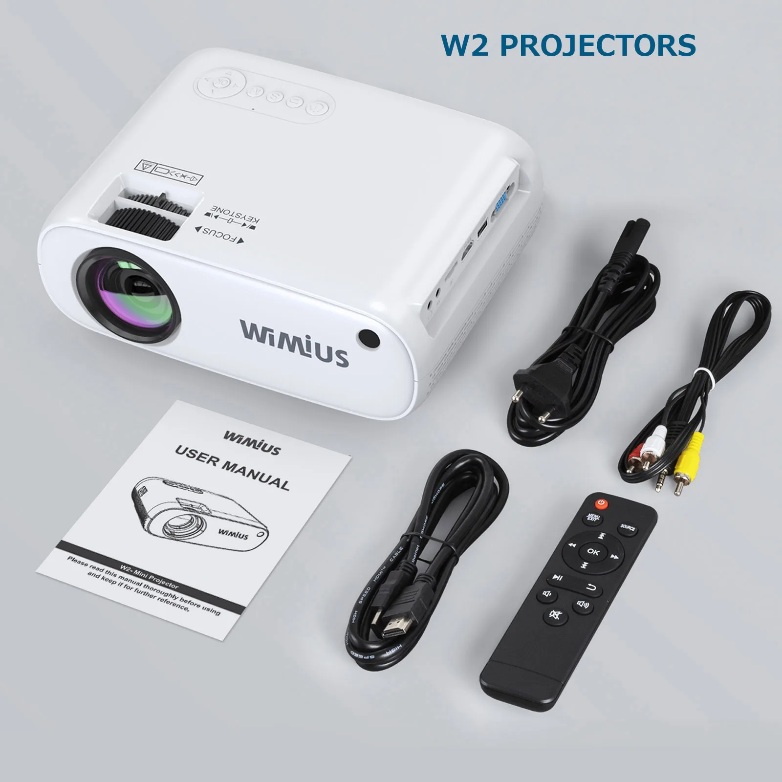 Проектор WiMiUS WiFi Bluetooth 6500 W2 портативный мини-проектор Full HD 1080P беспроводной