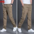 Брюки мужские повседневные тонкие, хлопковые брюки-карго, прямые штаны в стиле сафари, комбинезон больших размеров 6XL 5XL 4XL
