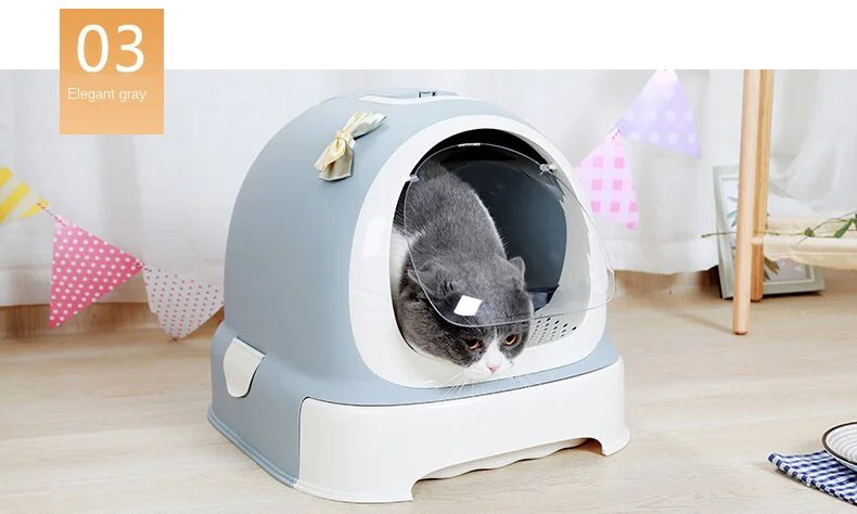 Portable Closed Tasteless Pet Toilet Indoor Cat Sandbox Kitten Litter Box Tray Dog Clean |