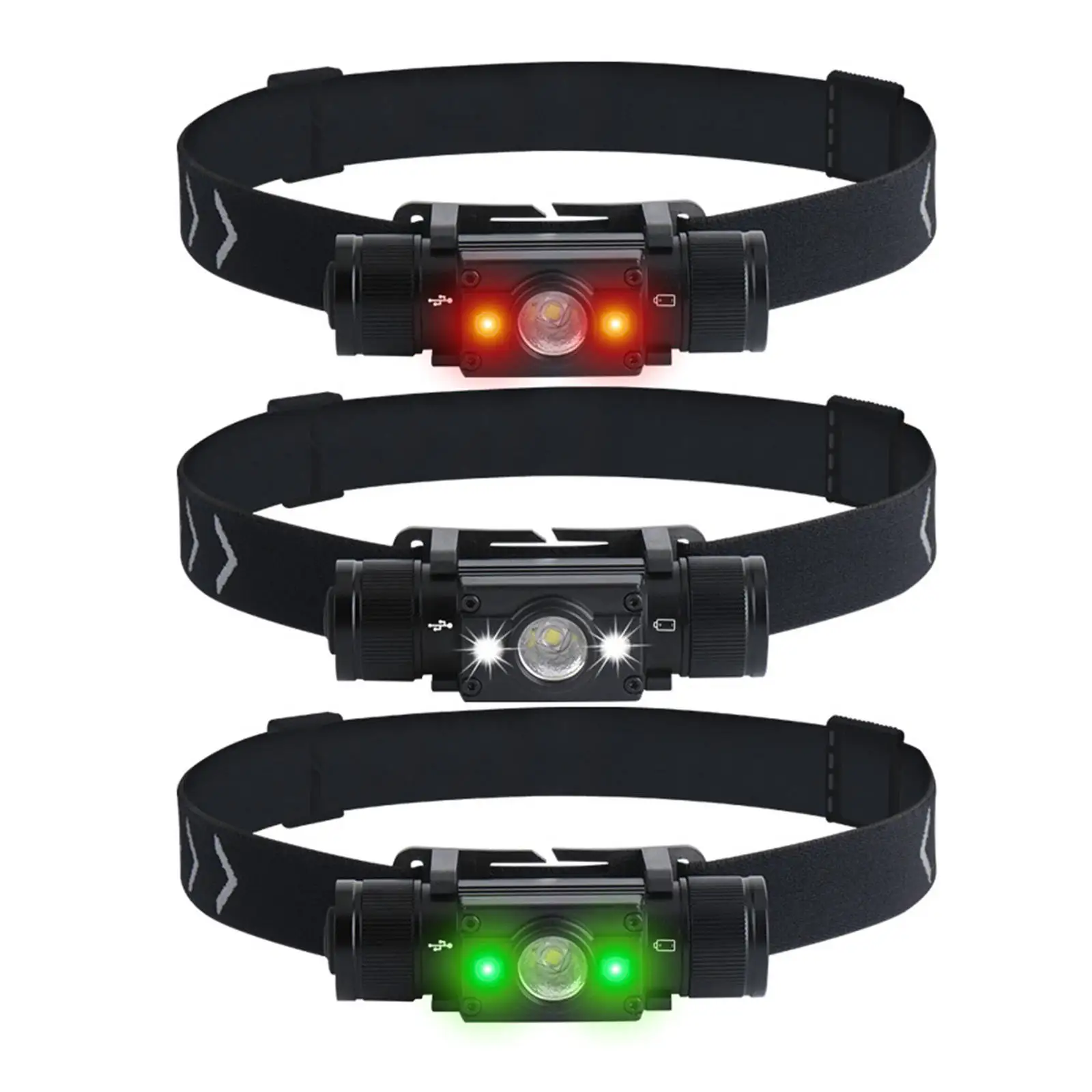 

Outdoor Flashlight Headlight with 6 Modes Illumination USB Rechargeable Lightweight Head Torch Perfect for Fishing Kids Runners