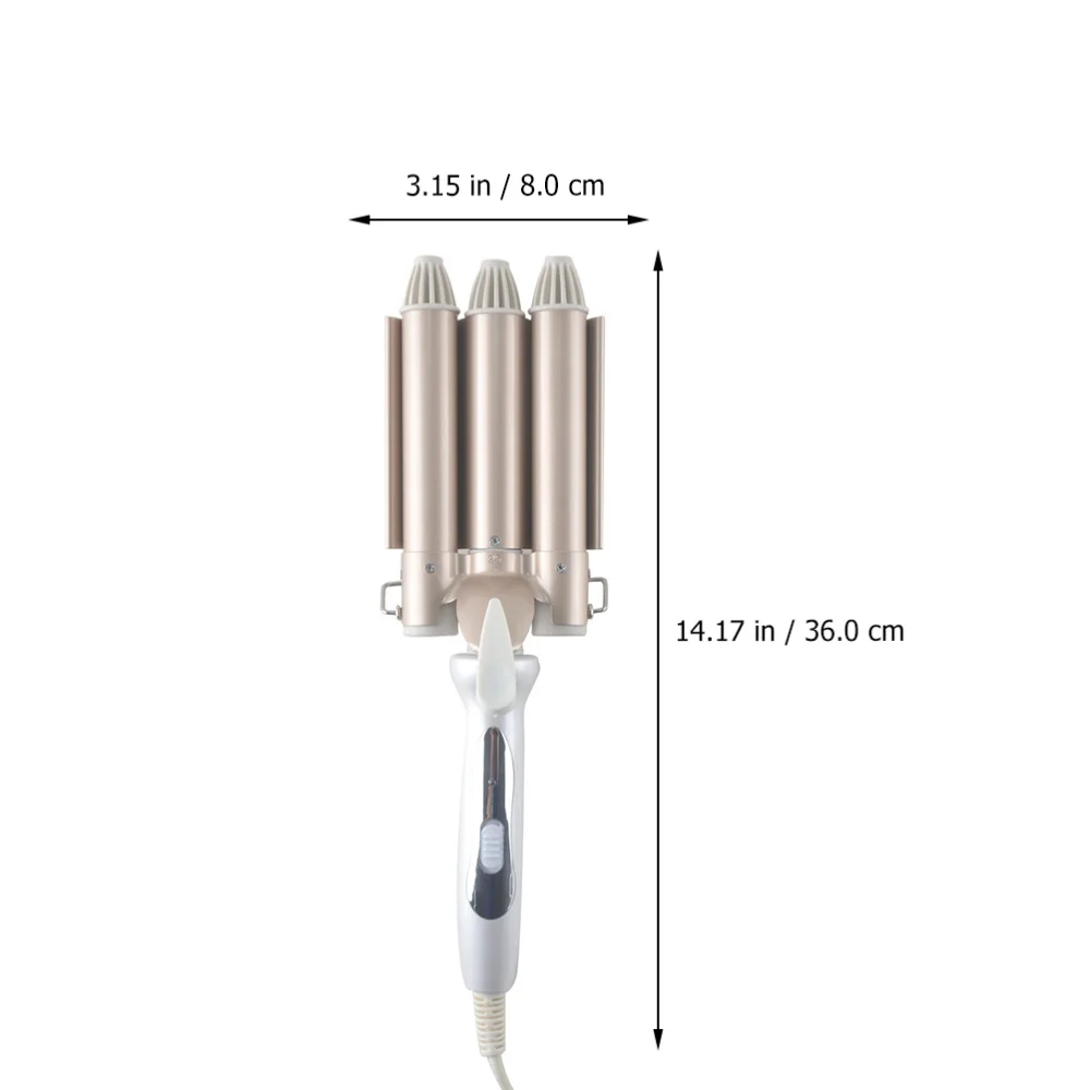 

1Pc Hair Curling Iron 3 Barrels Hair Curling Wand Hair Styling Curler (UK Plug)