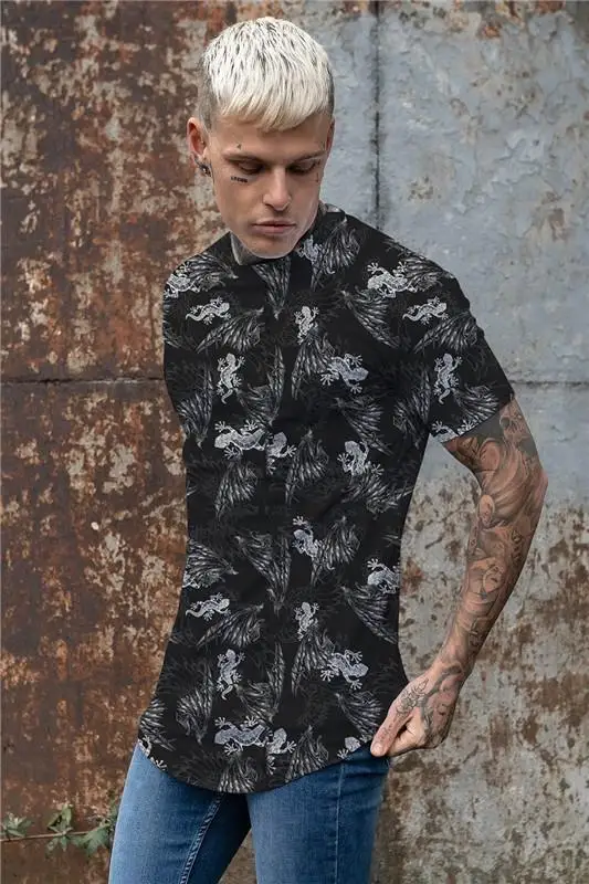 

ZOOTOP BEAR Men Shirt Casual Fashion fit Male T Shirt Boys Black Clothing hip-hop Tees Popular T-Shirt