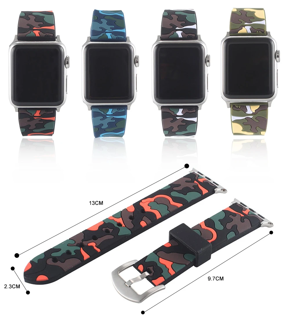 Мягкий силиконовый спортивный ремешок для Apple Watch серии 1 2 3 38 мм 42 мм ремешок для часов Ремешок для 40 мм 44 мм iWatch 4 аксессуары для браслетов