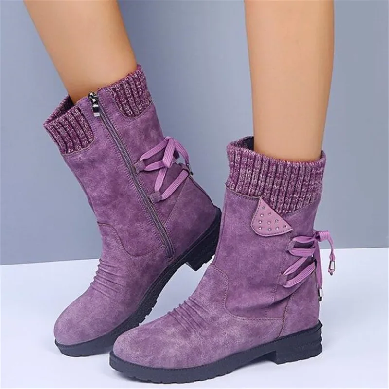 

Plus size women's boots autumn winter high-tube fashion casual women's shoes square heel low-heel women riding boots snow boots