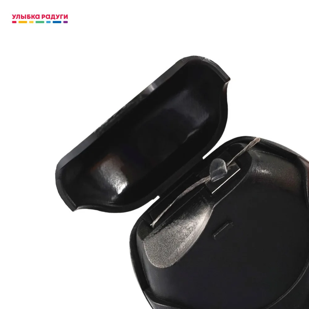 Зубная нить D.I.E.S. тонкая вощеная с древесным углем и ароматом мяты 50м|Держатель