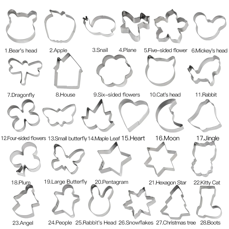 28 стилей формочки для печенья формы из алюминиевого сплава Симпатичные животных