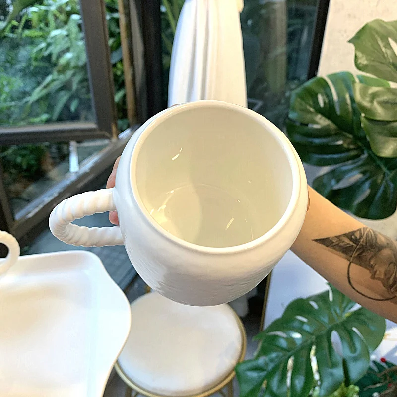 450 мл цветочные горшки для цветов керамические кружки в форме чашки с крышкой